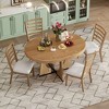 NicBex Round Dining Table Set for 4 Morden Extendable Kitchen Table with MDF Tabletop, 4 Upholstered Chairs and Geometric for Dining Room - 3 of 4