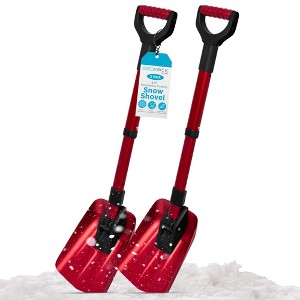 BIRDROCK HOME Folding Snow Shovel - Compact, Lightweight Tool for Winter Survival, Camping, Cars, ATVs, Sand & Mud - Collapsible, 34", 2 Pack - 1 of 4