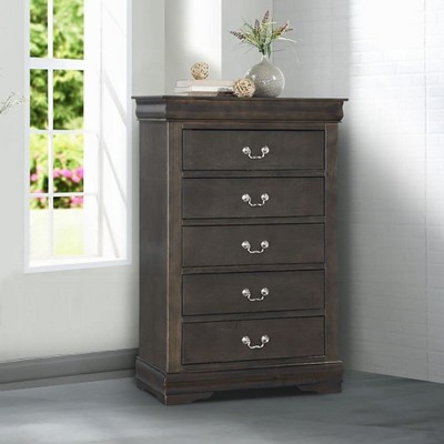 NicBex 5 Drawer Vertical Dresser for Bedroom,Chest of Drawers with Metal Handles for Living Room,Entryway,Hallway