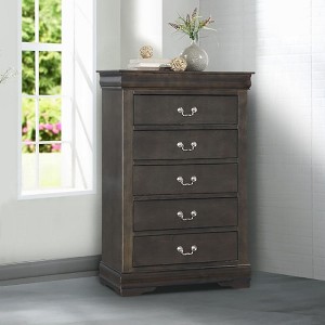 NicBex 5 Drawer Vertical Dresser for Bedroom,Chest of Drawers with Metal Handles for Living Room,Entryway,Hallway - 1 of 4