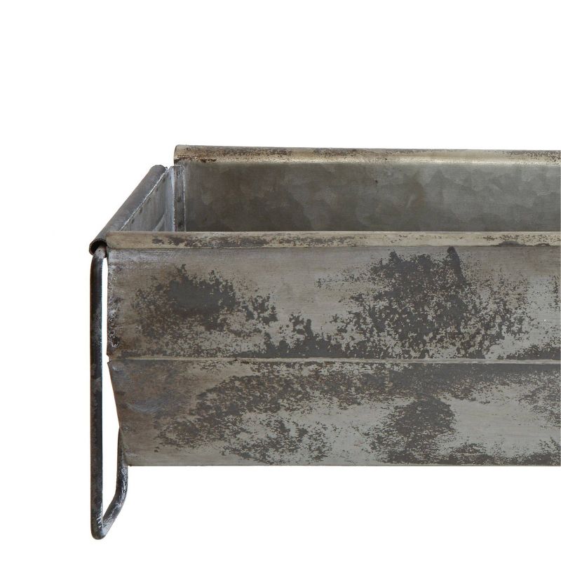 6&#34; x 7&#34; Metal Trough Container with Distressed Zinc Finish Bowl Gray - Storied Home, 3 of 5