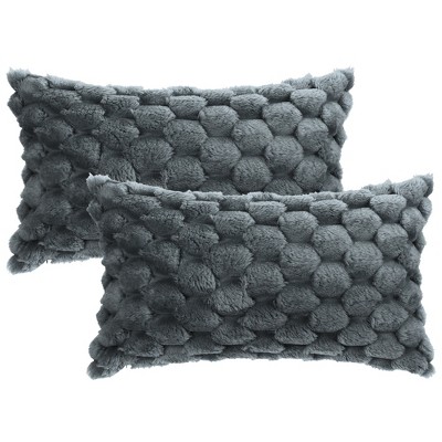 Unique Bargains Sofa Couch Decorative Soft Faux Fur Fuzzy Plush Throw Pillow Covers 2 Pcs