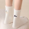 Anna-Kaci Women's 3-Pair Fuzzy Crew Sock Set with Cute Embroidery US 5–10 - 3 of 4