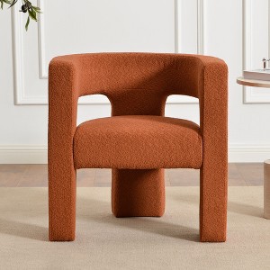 KINWELL 28" Wide Boucle Upholstered Square Armchair - 1 of 4