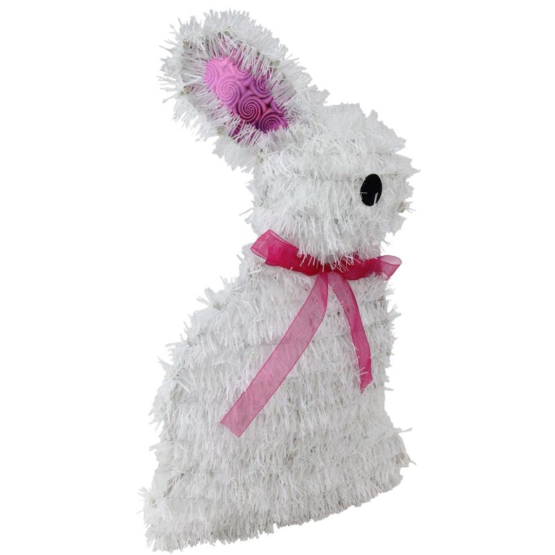 Northlight 14" Tinsel Easter Bunny Rabbit Spring Window Decoration - White/Purple, 3 of 4