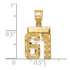 Black Bow Jewelry 14k Yellow Gold, Varsity Collection, Small D/C Pendant Number 61 - 2 of 3