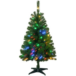 4' Artificial Prelit Christmas Trees with Warm White or Colorful LED Lights - 1 of 4