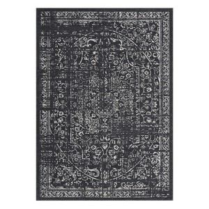 Washable Vintage Distressed Floral Print Area Rugs for Bedroom Living Room, Soft Non Slip Low Pile Carpet - 1 of 4
