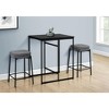 Vynxaria 32" Rectangular Counter Height Dining Table in Grey Laminate & White Metal - 3 of 4