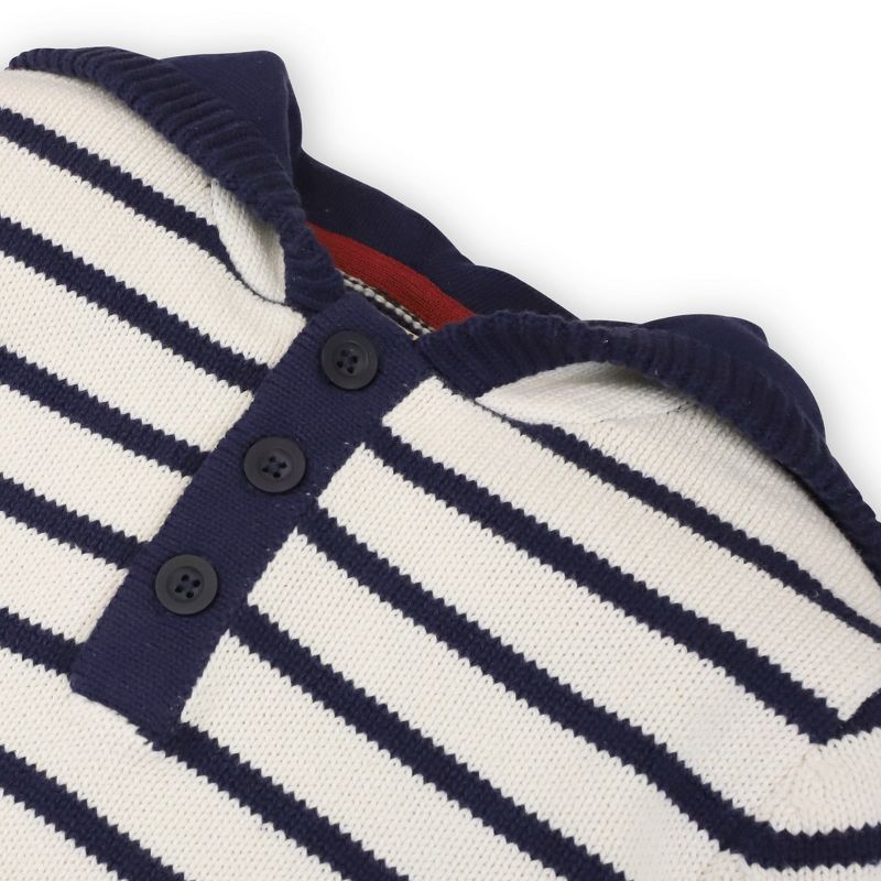 Hope & Henry Boys' Organic Cotton Long Sleeve Hooded Henley Pullover Sweater with Kanga Pocket,, 2 of 6