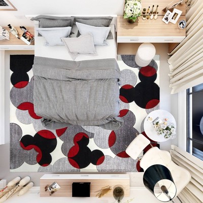 Handmade Red and Black Geometric Synthetic Kids' Area Rug 8' x 10'