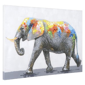 Yosemite Home Decor ARTAFF0122 Dazzling Elephant Décor, Multicolor - 1 of 4