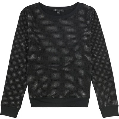 I.N.C International Concepts Womens Studded Sweatshirt, Black, Small