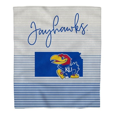 NCAA Kansas Jayhawks Ultra Fleece State Stripe Blanket