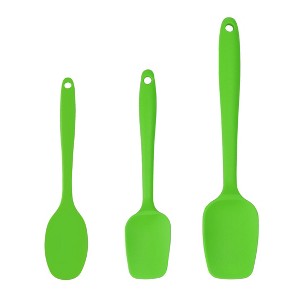 Unique Bargains Silicone Heat-Resistant Rubber Non-Stick Kitchen Baking Mixing Scraper Spatula 3 Pcs - 1 of 3