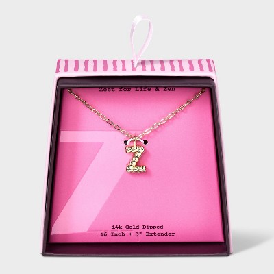 14K Gold Dipped Twisted Bubble Initial Necklace - A New Day™ Gold