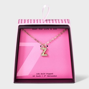 14K Gold Dipped Twisted Bubble Initial Necklace - A New Day™ Gold - 1 of 4