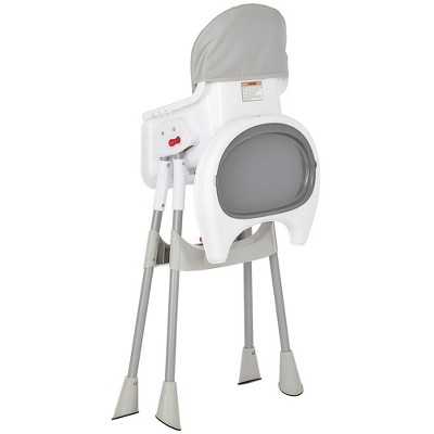 Gray and White Portable Convertible High Chair with Adjustable Tray
