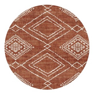 ReaLife Rugs Machine Washable Padded Diamond Jax Rug Orange - 1 of 4