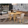 3-Piece Natural Brown Oak Finish Solid Wood Top Dining Table Set - 2 of 4