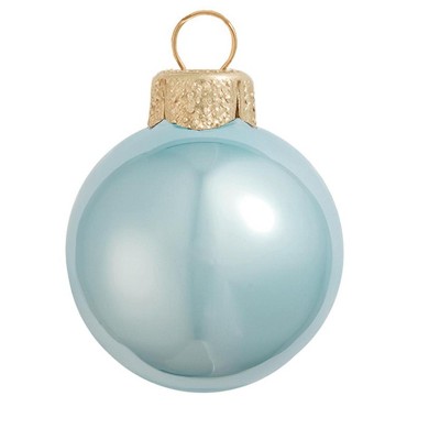 Northlight 12ct Pearl Glass Ball Christmas Ornament Set 2.75" - Sky Blue