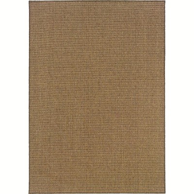 Oriental Weavers  Outdoor Tan Polypropylene Solid Machine-Woven Area Rug