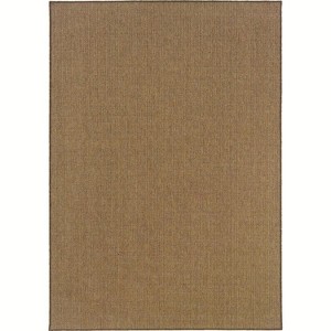 Oriental Weavers  Outdoor Tan Polypropylene Solid Machine-Woven Area Rug - 1 of 4