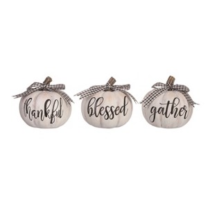 Transpac Resin Buffalo Check Pumpkin Set of 3 Fall/Harvest Home Decorations - 1 of 1