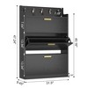 VECELO Shoe Cabinet with 2 Flip Drawers, Freestanding Narrow Hidden Storage Organizer with Hooks for Entryway or Hallway, Black/White - 3 of 4