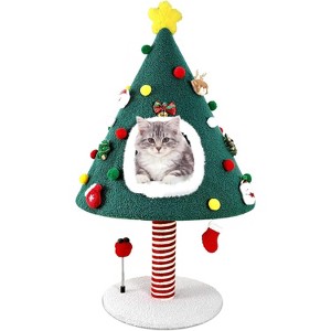 Chirstmas Cat Tree,Cat Christmas Tree Tower with Scratching Post for Indoor Large Cats,Xmas Party Decoration - 1 of 4