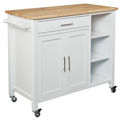 Martinsen Kitchen Cart - White - Aiden Lane