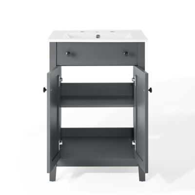 Nantucket 24" Gray and White Wooden Bathroom Vanity