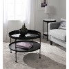 Kate and Laurel Nira Round Metal Coffee Table, 26" Diameter, Black - 4 of 4