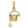 Black Bow Jewelry 14k Yellow Gold 3D Small Beach Bucket with Shovel Pendant - 3 of 4
