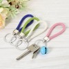 Unique Bargains PU Leather Circle Decoration Keychain for Bags Wallet 4 Pcs - 3 of 3