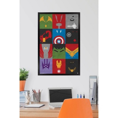 Avengers - Minimalist Grid Framed Poster Trends International : Target