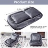 Vynxaria Gray Plush Fabric Folding Floor Chair Set of 1 with 5 Adjustable Positions 90 to 180 Degree Backrest Iron Frame Gaming Meditation Ready - 3 of 4