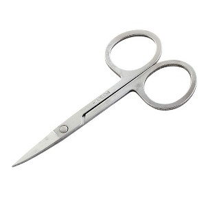 Unique Bargains Ladies Bent Head Stainless Steel Eyebrow Scissors Silver Tone 3.3" x 1.7" 1 Pc - 1 of 3