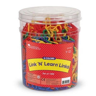 Learning Resource Rainbow Link 'n' Learn Links, Bucket of 1000, Ages 4+