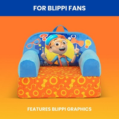 Blippi Blue and Orange Flip-Out Kids Chair with Spot Pattern