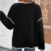 Coolmee Women's Tweed Coat Open Front Button Down Long Sleeve Jacket Loose Casual Jackets with Pockets - 4 of 4