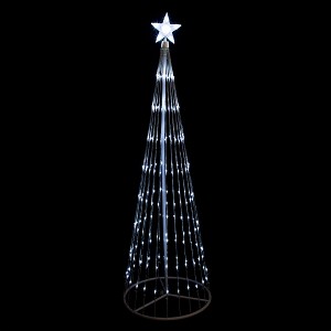 Northlight LED Lighted Show Cone Christmas Tree Outdoor Decoration - 9' - Pure White Lights - 1 of 4