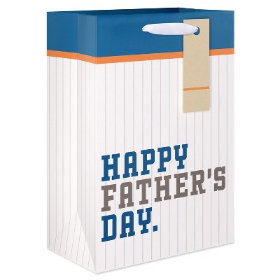 Father's Day Medium Gift Bag Baseball Stripes