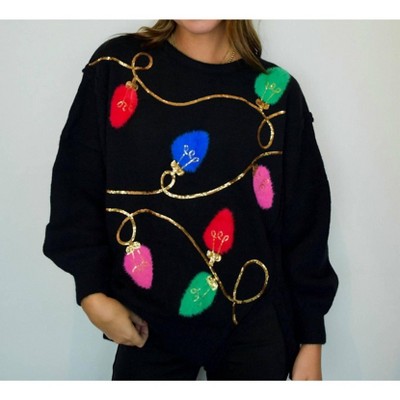 Women's String Of Lights Sequin Sweater - FANTASTIC FAWN