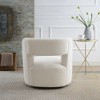 Kumasinova Modern 360° Swivel Chair, Teddy Fabric Accent Chair, Curved Barrel Chair, Comfy Round Reading Chair for Living Room, Bedroom, Nursery - 2 of 4