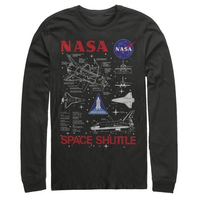 Men's NASA Space Shuttle Schematic Details Long Sleeve Shirt