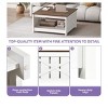 Farmhouse Square Coffee Table with Open Storage Compartment Wood Cocktail Table For Living Room Organizer Off White - 3 of 4