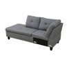 DOMETOUR 3-Piece Linen Sofa Set for Living Room (Sofa+Chaise+Ottoman) Gray - 3 of 4