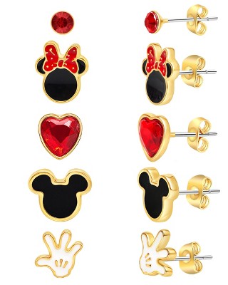 Women's Mickey Stud Earrings Mouse Shape Plated Crystal Fashion Jewelry  Earring For Women Party Gifts