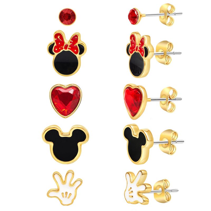 Disney Mickey and Minnie Mouse Fashion Stud Earring Set - 3/4/5 Pairs Per Set, 1 of 5